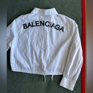 Balenciaga white crop shirt